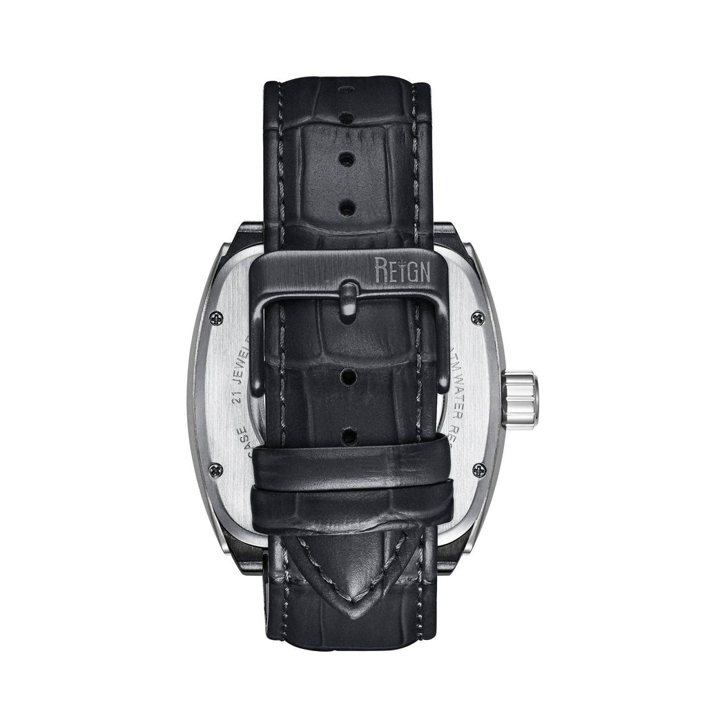 Reign Olympia Automatic Semi - Skeleton Leather - Band Watch - Bundle Bus