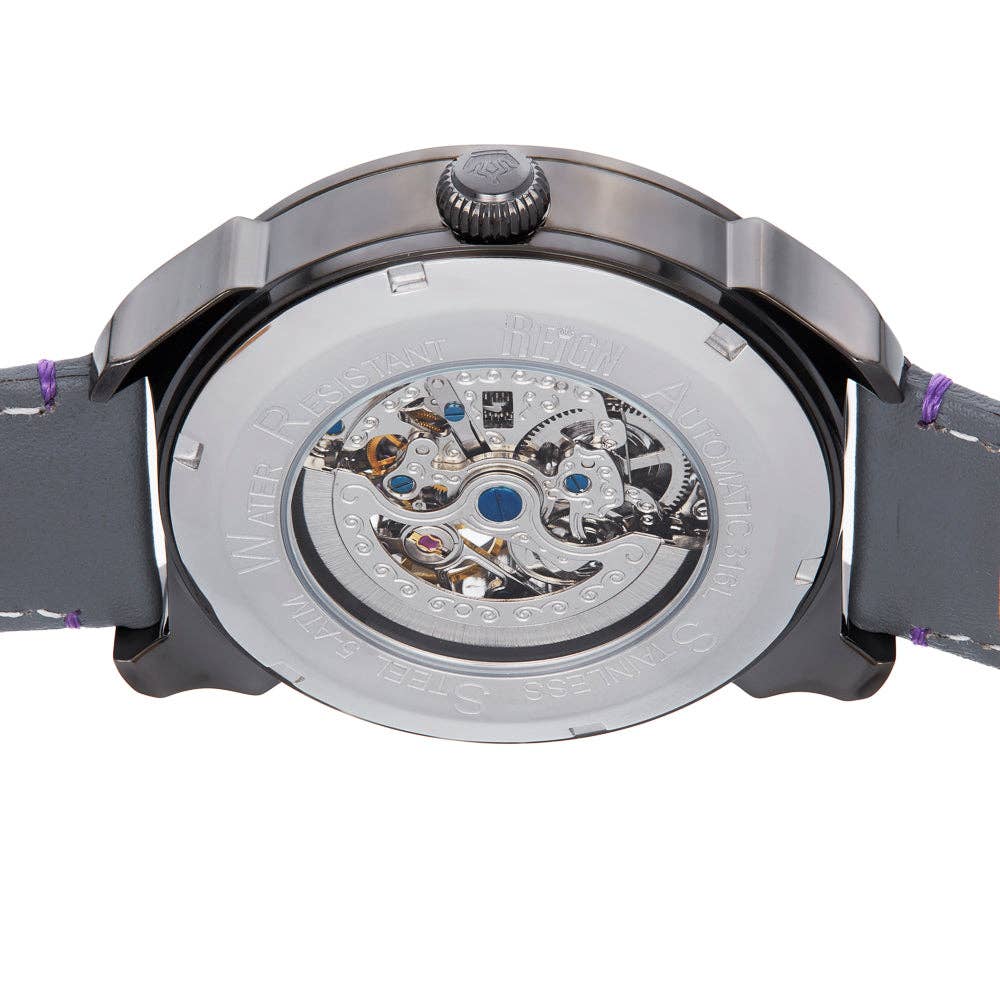 Reign Weston Automatic Leather - Band Skeleton Watch - Bundle Bus